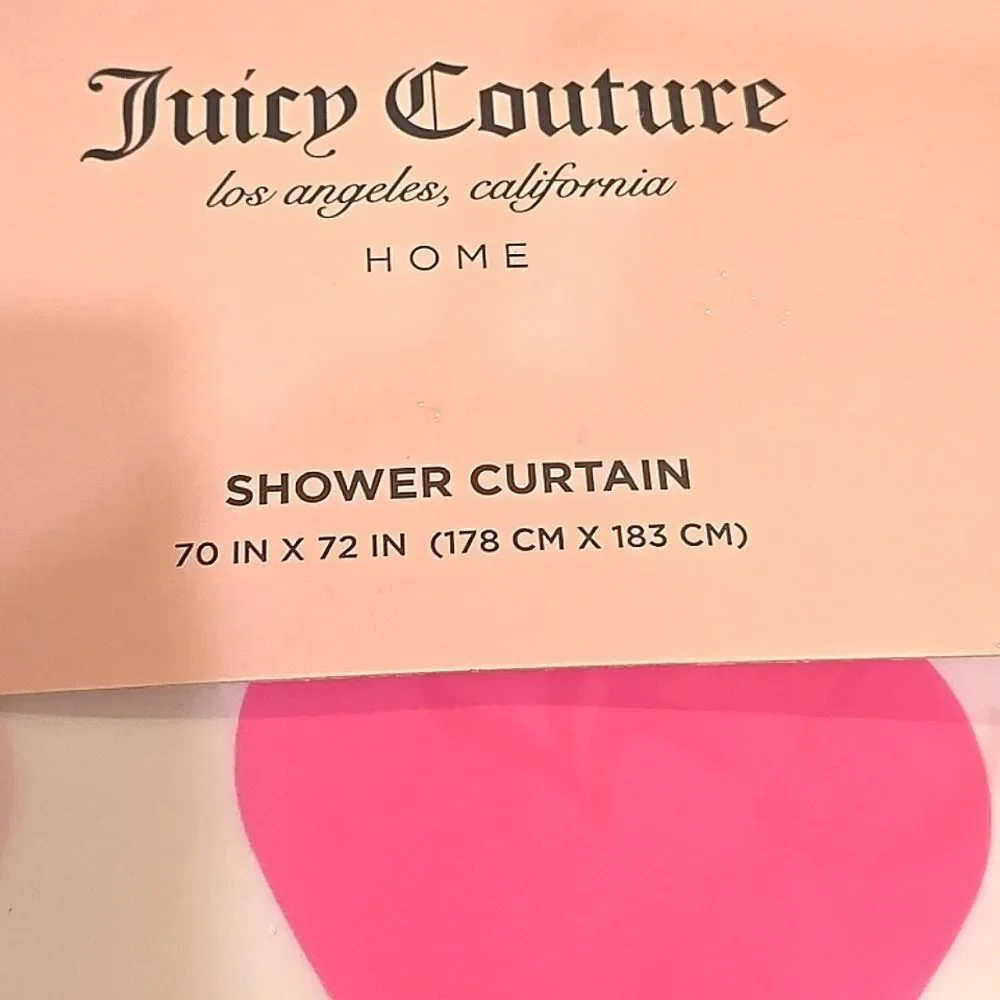 Juicy Couture Home JC Logo Heart Shower Curtain